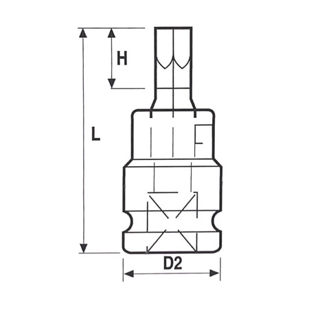 1 2 inch torx bit drivers 2 part type half section
