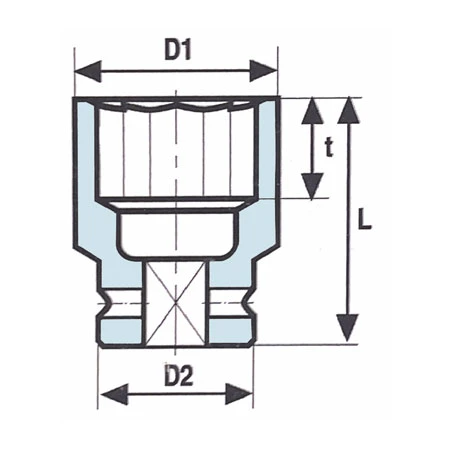 3 4 inch square drive 8 point impact socket long length half section
