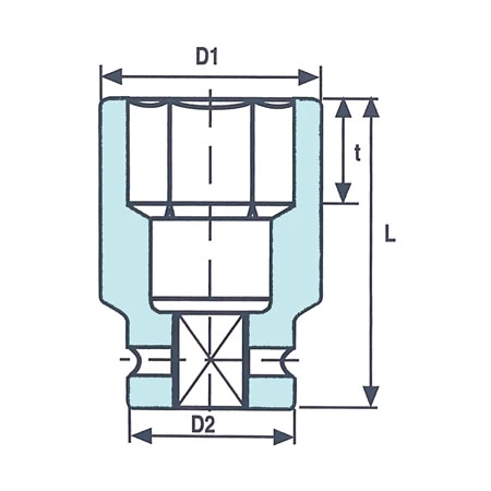 5 8 inch 6 point impact sockets long length half section