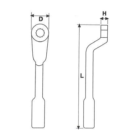 offset ring striking wrenches half section