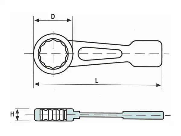 ozat flat ring striking wrench half section