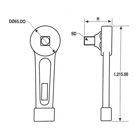 ozat flat striking wrench adapter half section